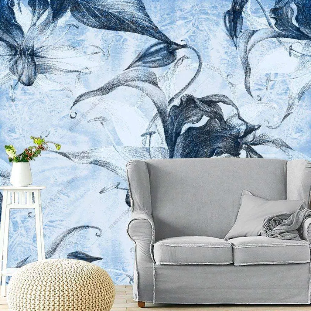 Фотообои в интерьере зимний узор  9-1173 фото