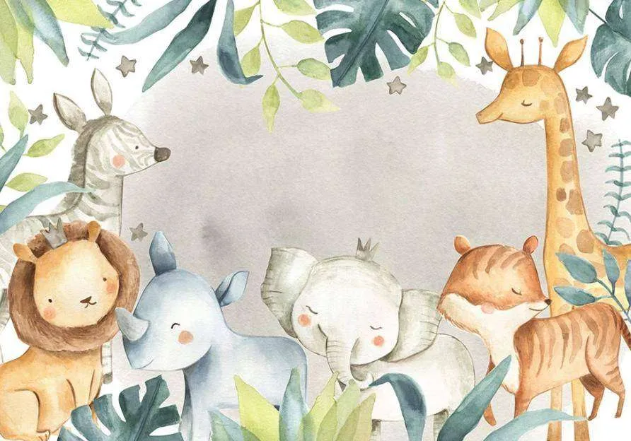 Фотообои в интерьере джунгли для малышей  15-349 фото