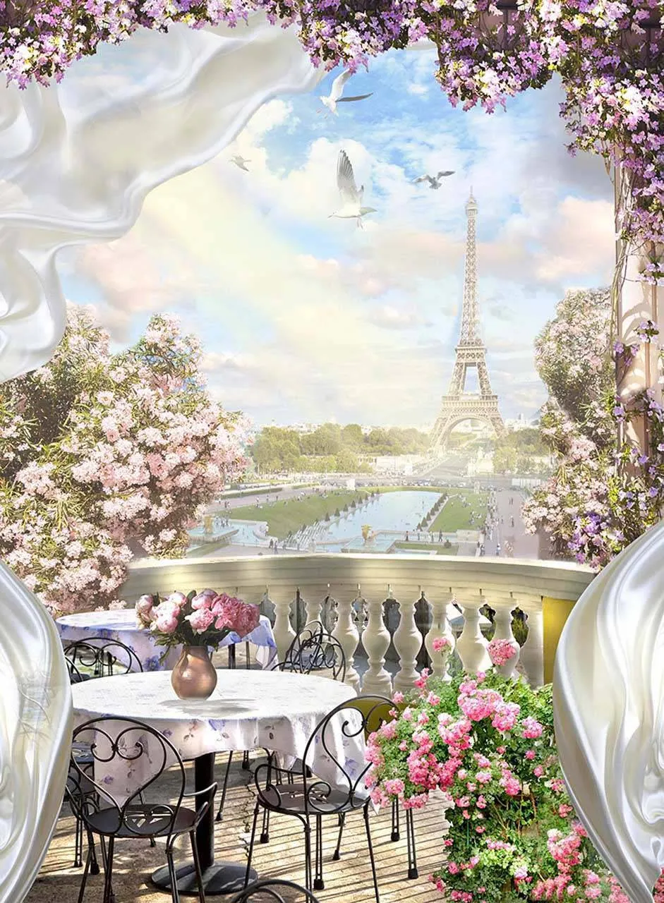 Фотообои в интерьере парижское кафе  5-068-2 фото