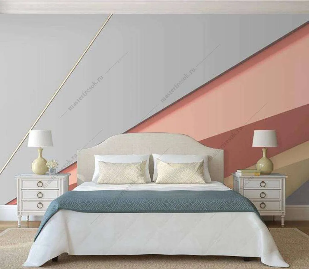 Фотообои в интерьере геометрические линии  16-080 фото