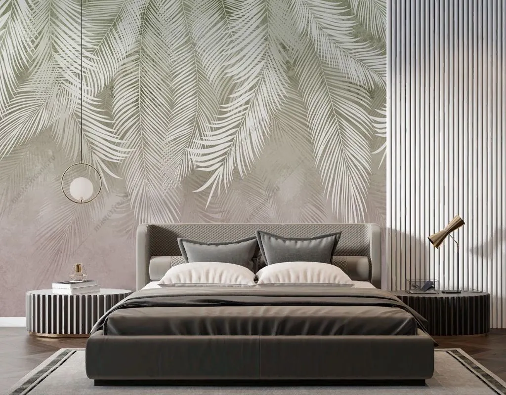 Фотообои Листья нежно розовые  14-335