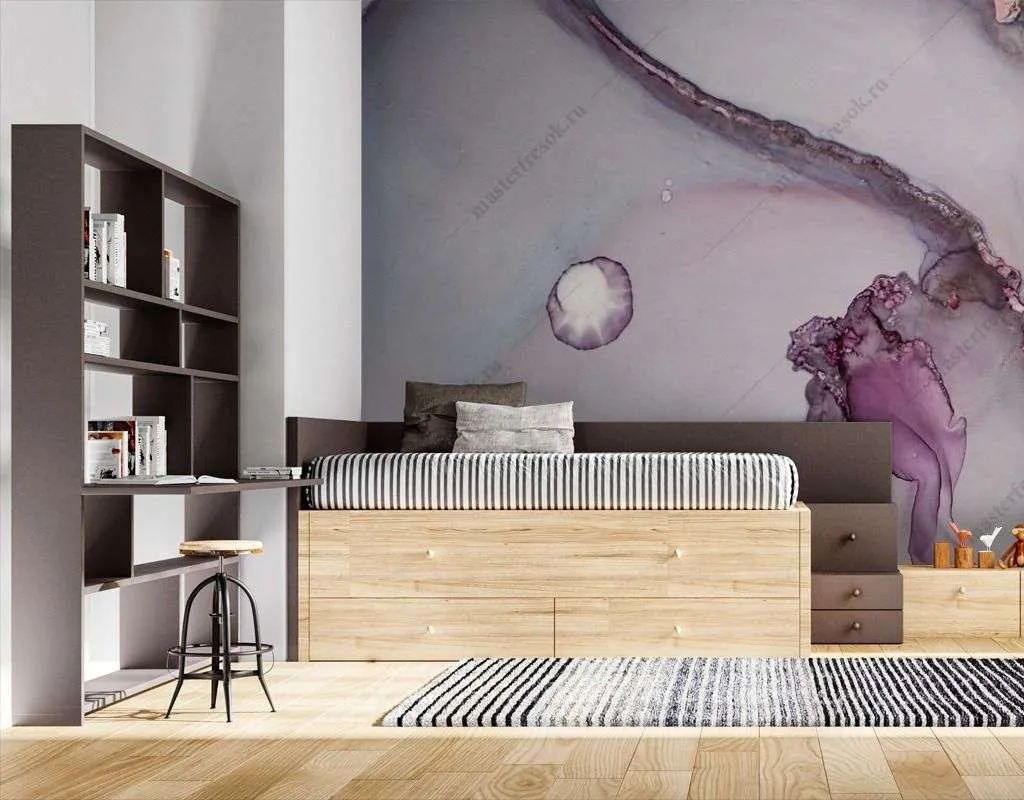 Фотообои в интерьере розовый мраморный фон  9-1561 фото