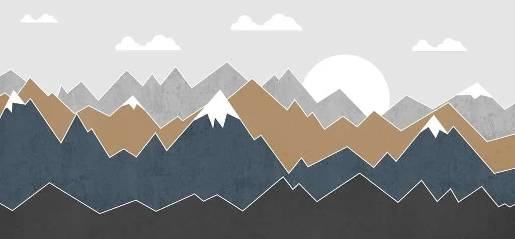 Фотообои в интерьере цветные горы  14-250 фото