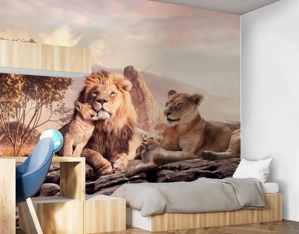 Фотообои Семейство львов  14-501