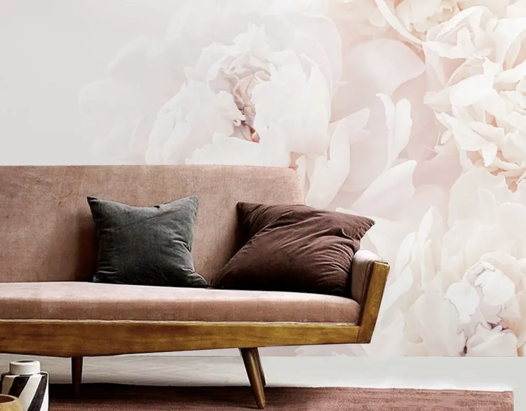 Фотообои в интерьере пион светлый 3д  9-2036 фото