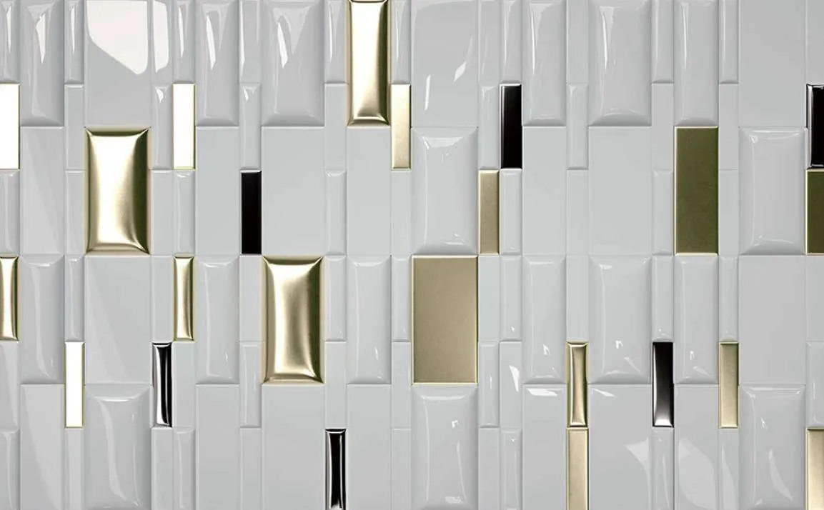 Фотообои в интерьере 3д плитка глянцевая  15-377 фото
