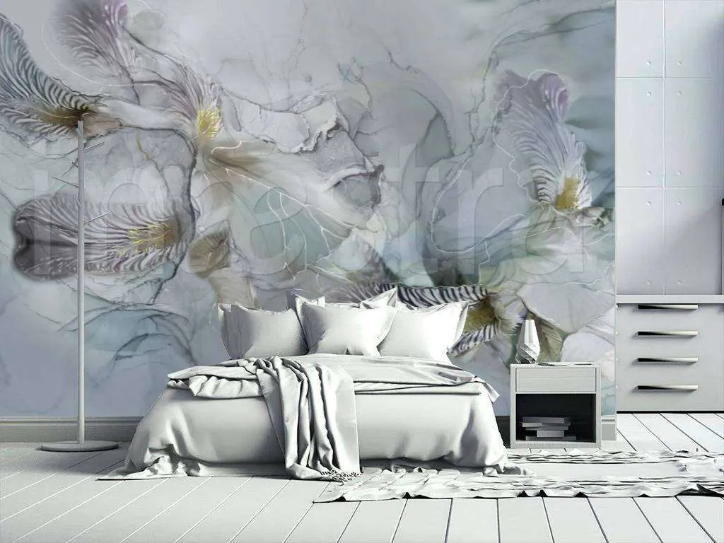 Фотообои Листья абстрактного типа в светлых тонах  7-858