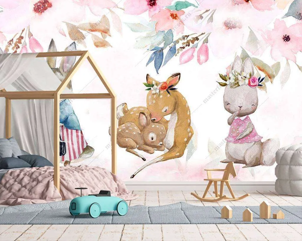 Фотообои в интерьере детская иллюстрация  14-005 фото