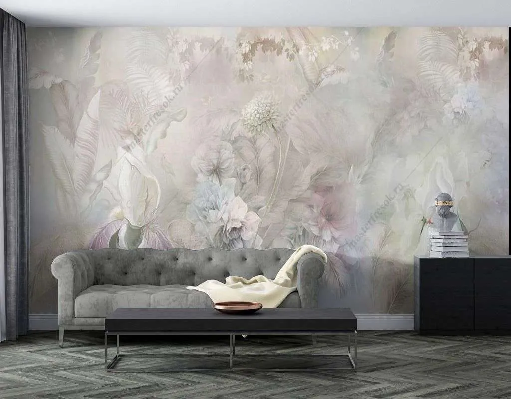 Фотообои в интерьере поляна ирисов  13-420 фото