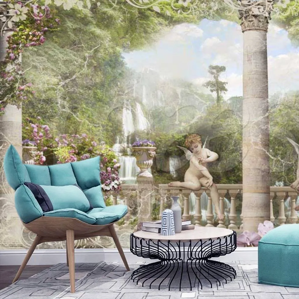 Фотообои в интерьере ангелы на террасе  7-225 фото