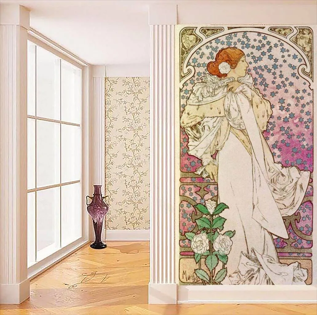 Фотообои Альфонс Мариа Муха - Дама с камелиями  8-222