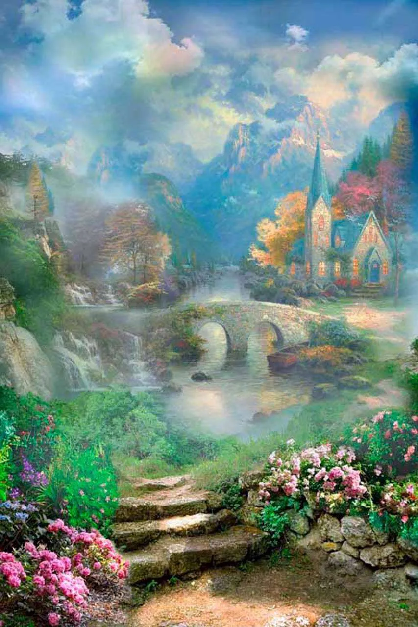 Фотообои в интерьере замок у реки  6-116 фото