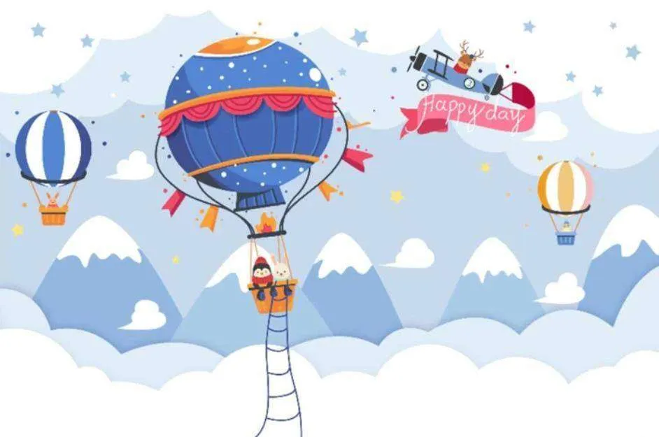 Фотообои в интерьере синий воздушный шар  15-337 фото