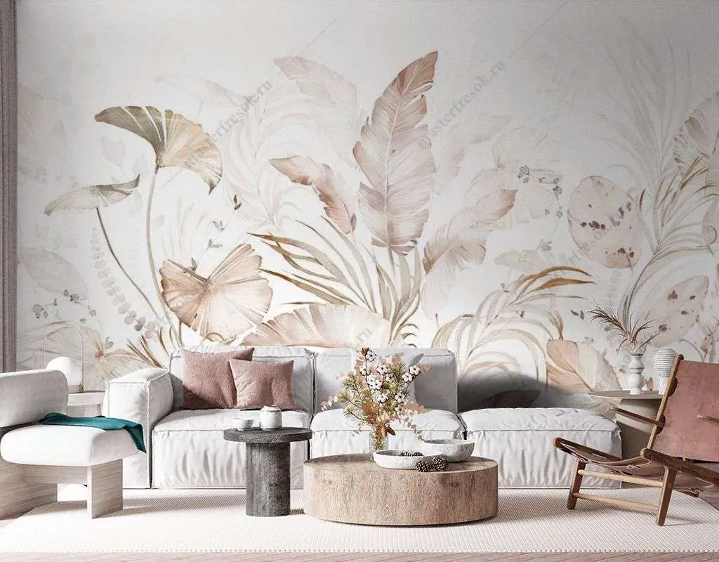 Фотообои в интерьере тропическая растительность  9-1726 фото