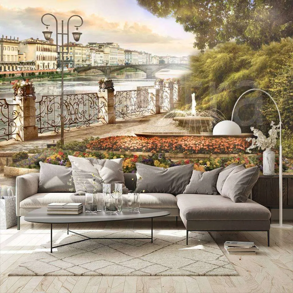 Фотообои Фонтан на набережной  5-071