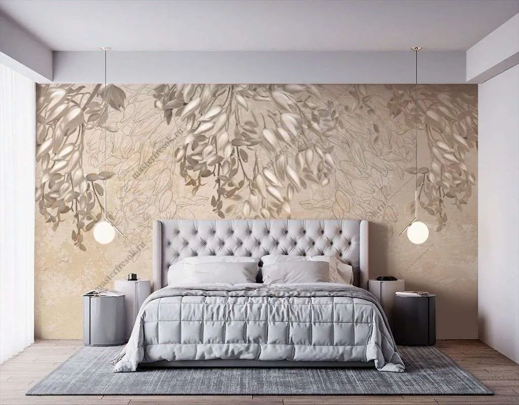 Фотообои в интерьере кампсисы в бутонах  10-935 фото