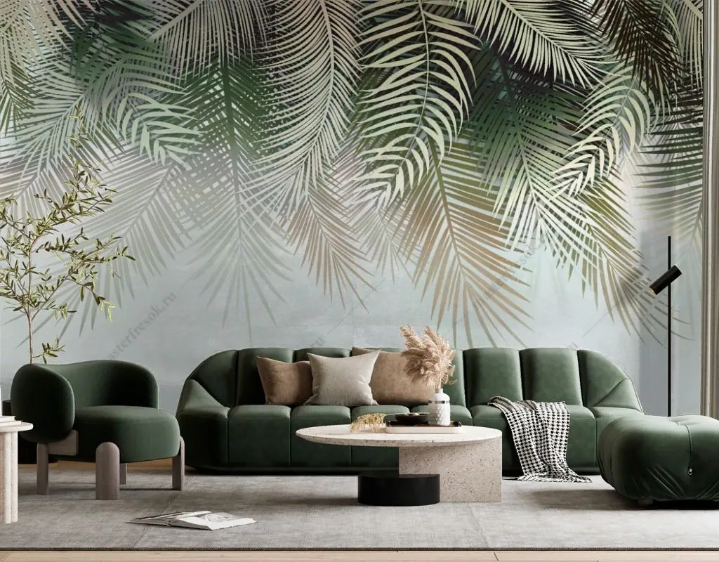 Фотообои Зеленые перья  14-503