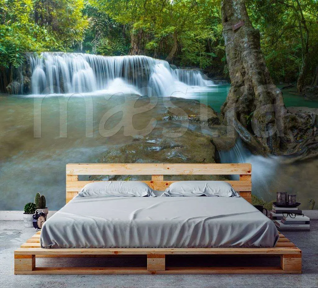 Фотообои в интерьере водопад в тропических лесах таиланда  9-905 фото