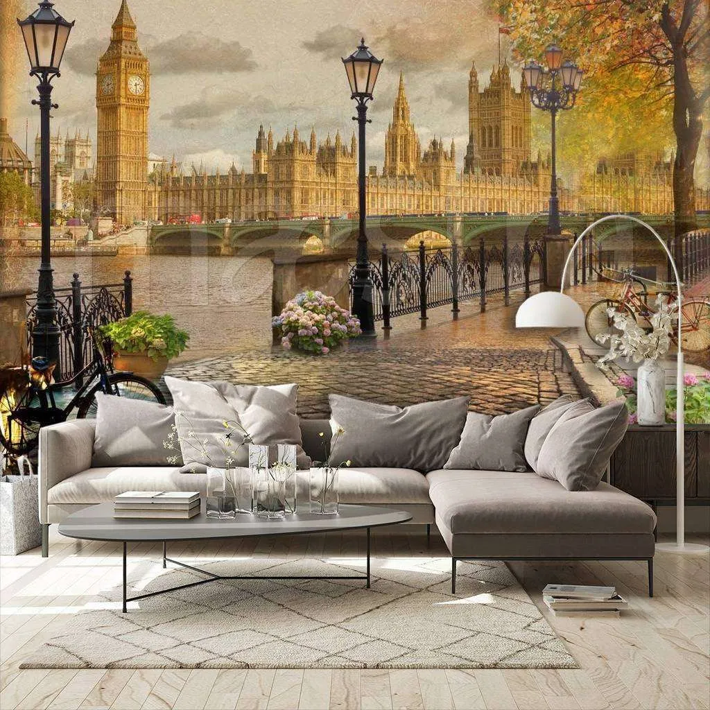 Фотообои набережная Лондона с видом на Тауэрский мост  5-108