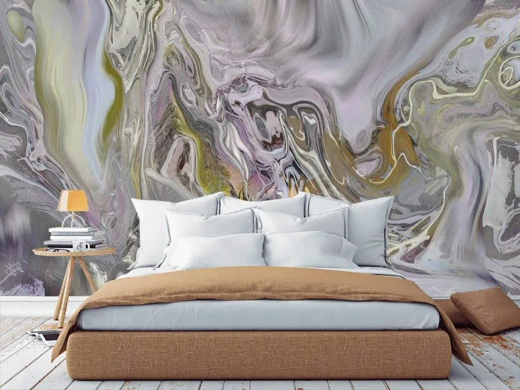 Фотообои в интерьере фиолетовая абстракция  13-303 фото