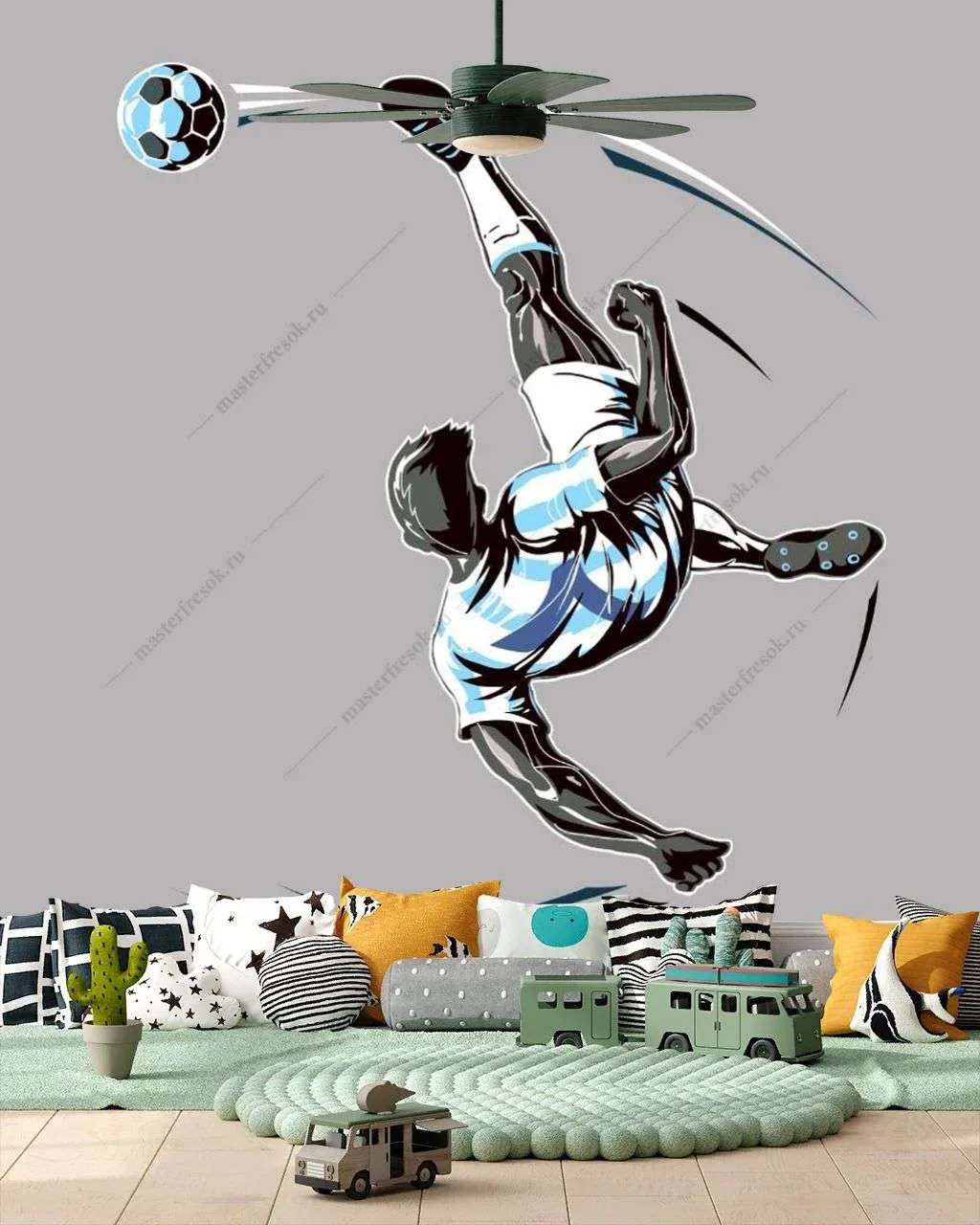 Фотообои в интерьере футболист  12-1374 фото