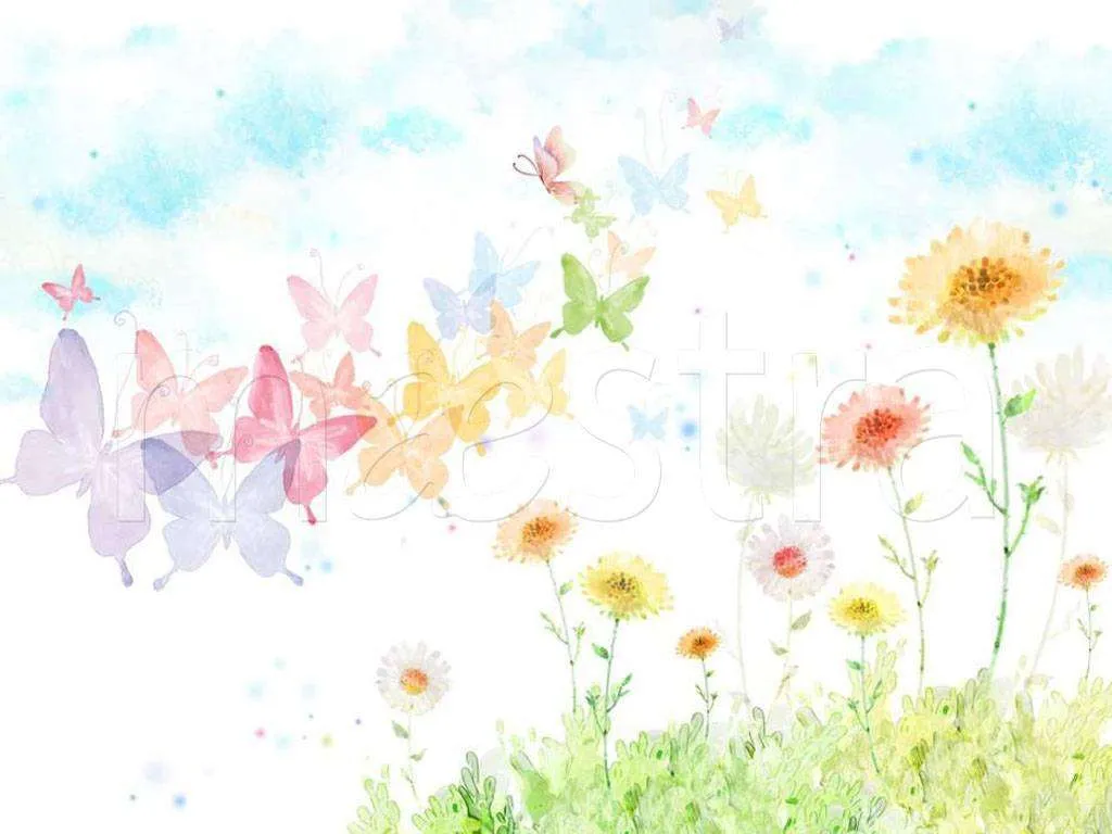 Фотообои в интерьере цветочное веселье  15-223 фото