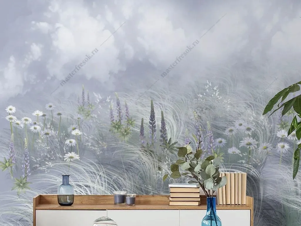 Фотообои Полевые цветы на ветру  13-647