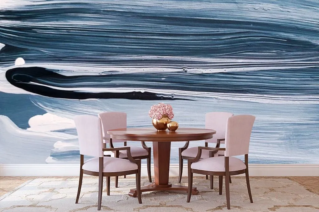 Фотообои в интерьере абстракция маслом  9-2071 фото