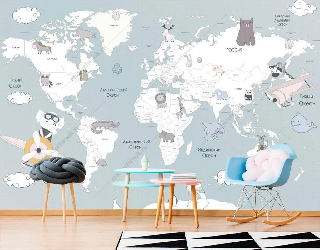 Фотообои Голубая карта  13-161
