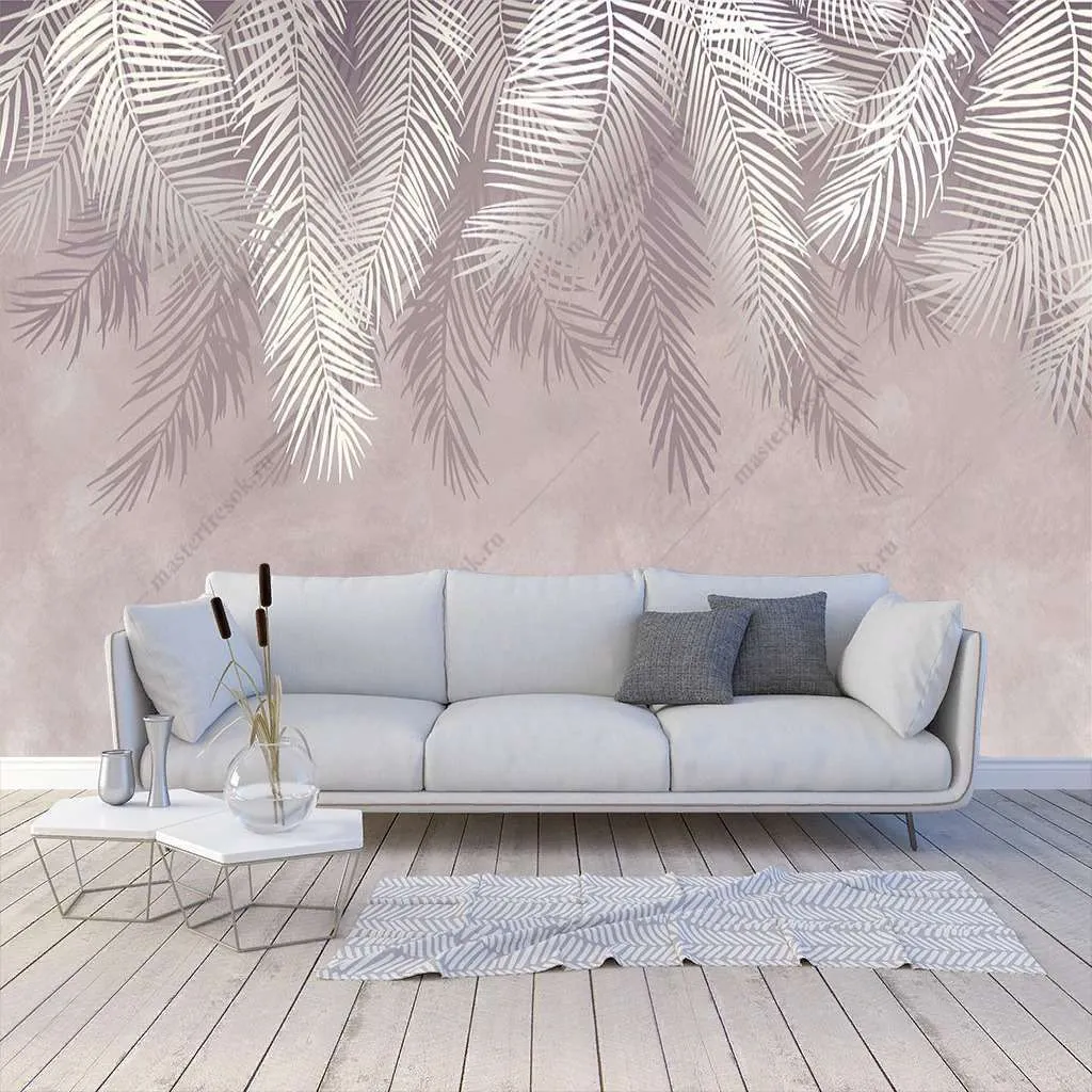 Фотообои Бесшовные обои на стену:  Листья папоротника. Артикул: 9-1460  