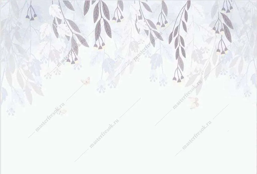 Фотообои в интерьере веточки акварель  16-178 фото