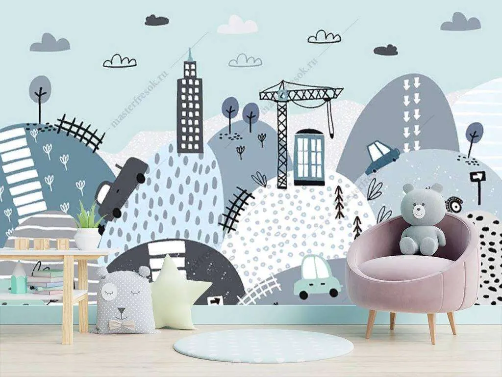 Фотообои в интерьере сказочный город в горах  12-1022 фото