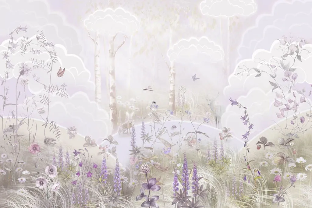 Фотообои в интерьере полевые цветы в детскую  13-648 фото