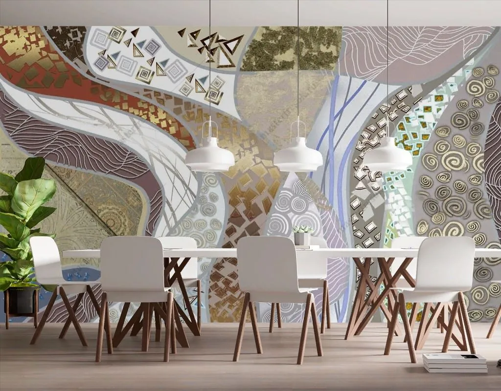 Фотообои в интерьере флюид арт геометрический  13-610 фото