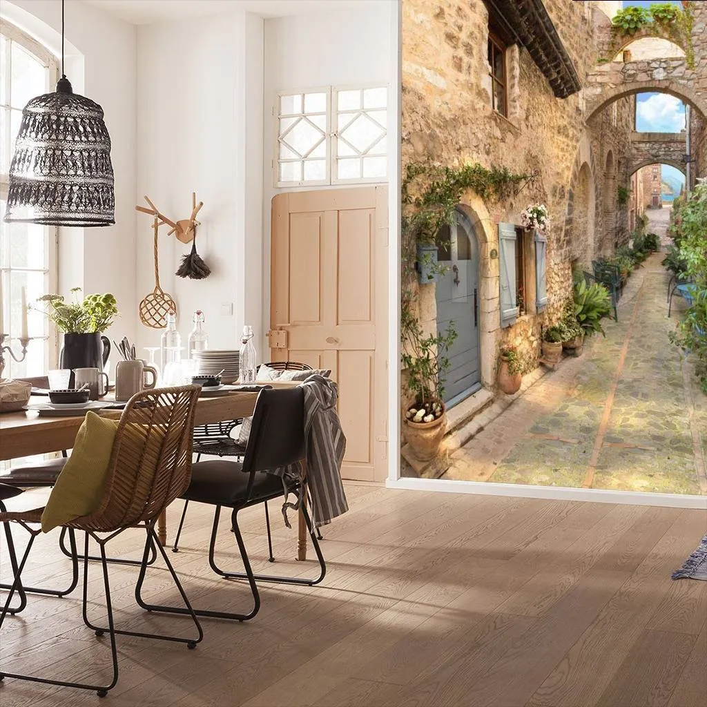 Фотообои в интерьере старая улочка  7-117 фото