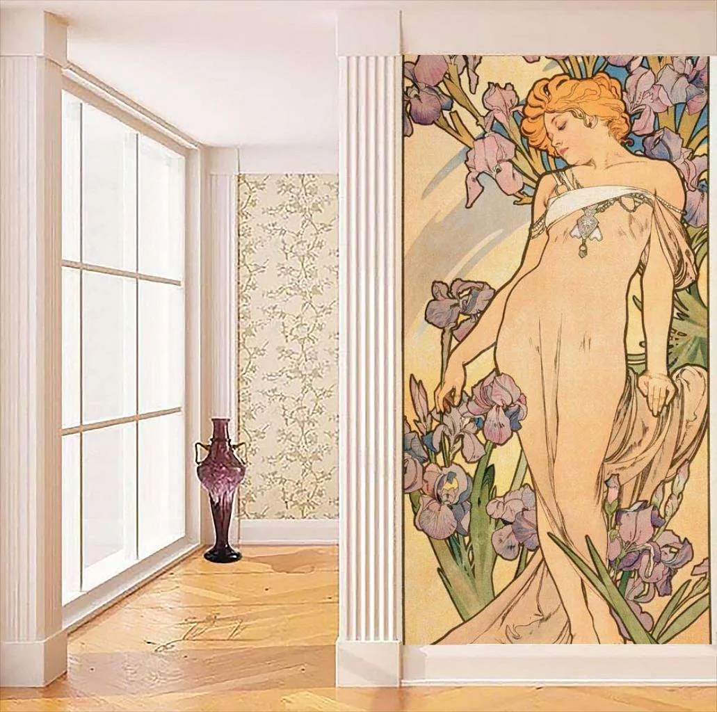 Фотообои в интерьере альфонс мариа муха – ирис  8-193 фото