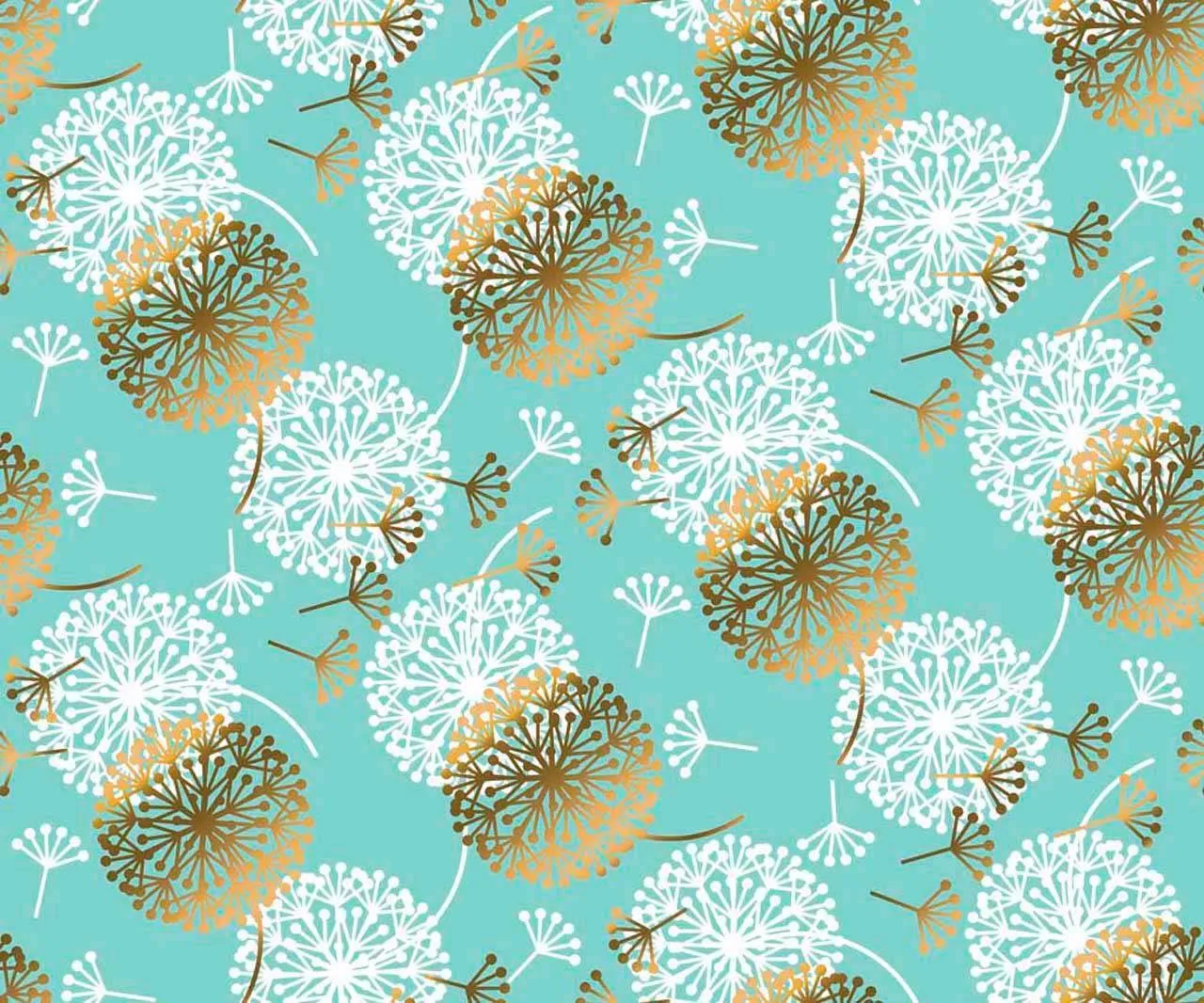 Фотообои в интерьере одуванчик на бирюзовом фоне  10-385 фото