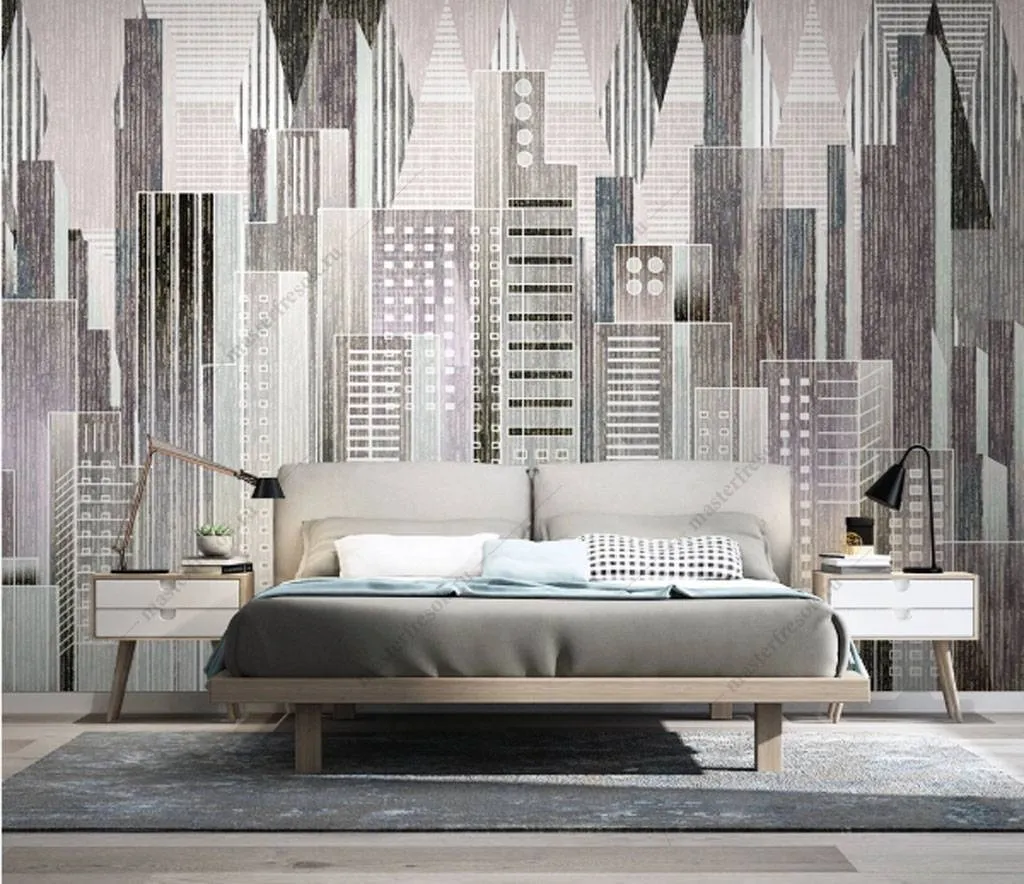 Фотообои в интерьере небоскребы города  15-844 фото