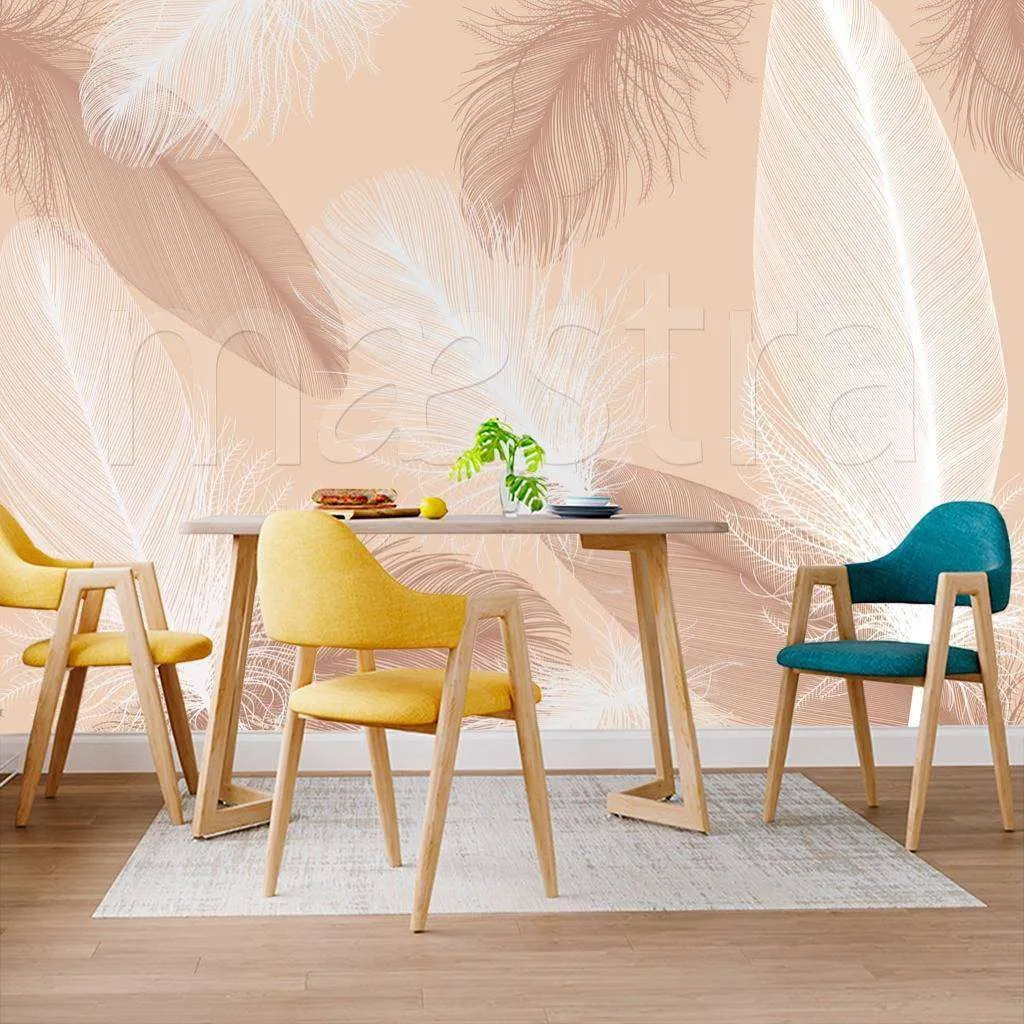 Фотообои Бежевые перышки  7-949