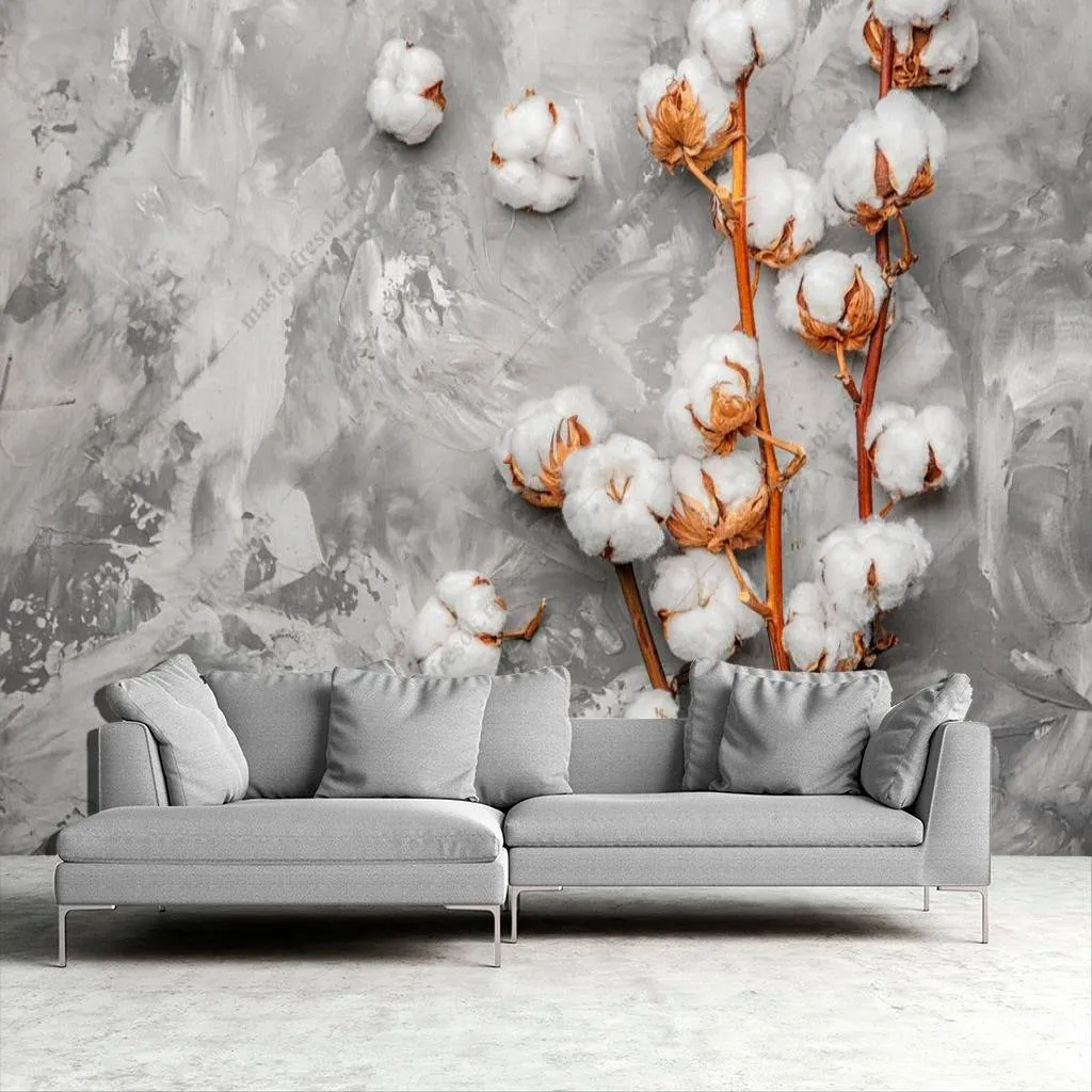 Фотообои в интерьере хлопок серый  10-740 фото