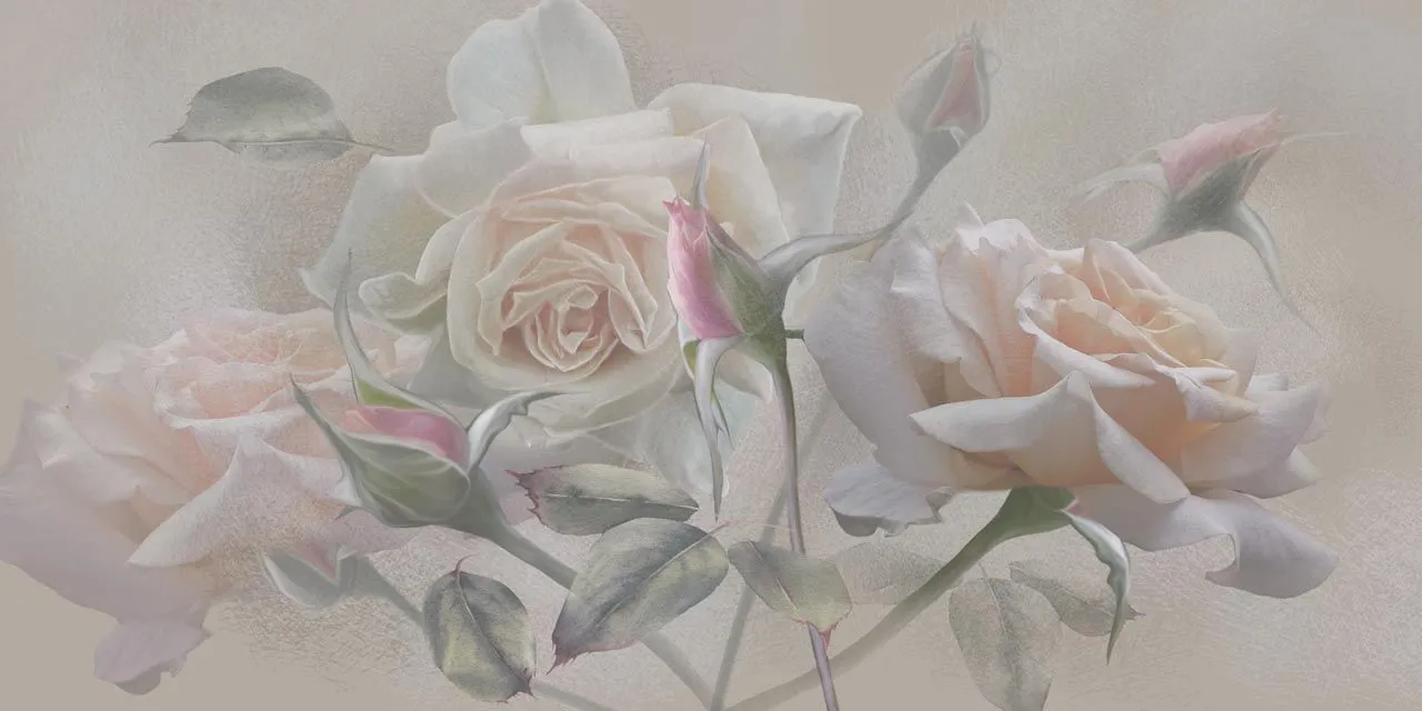 Фотообои в интерьере кустовые розы  13-428 фото