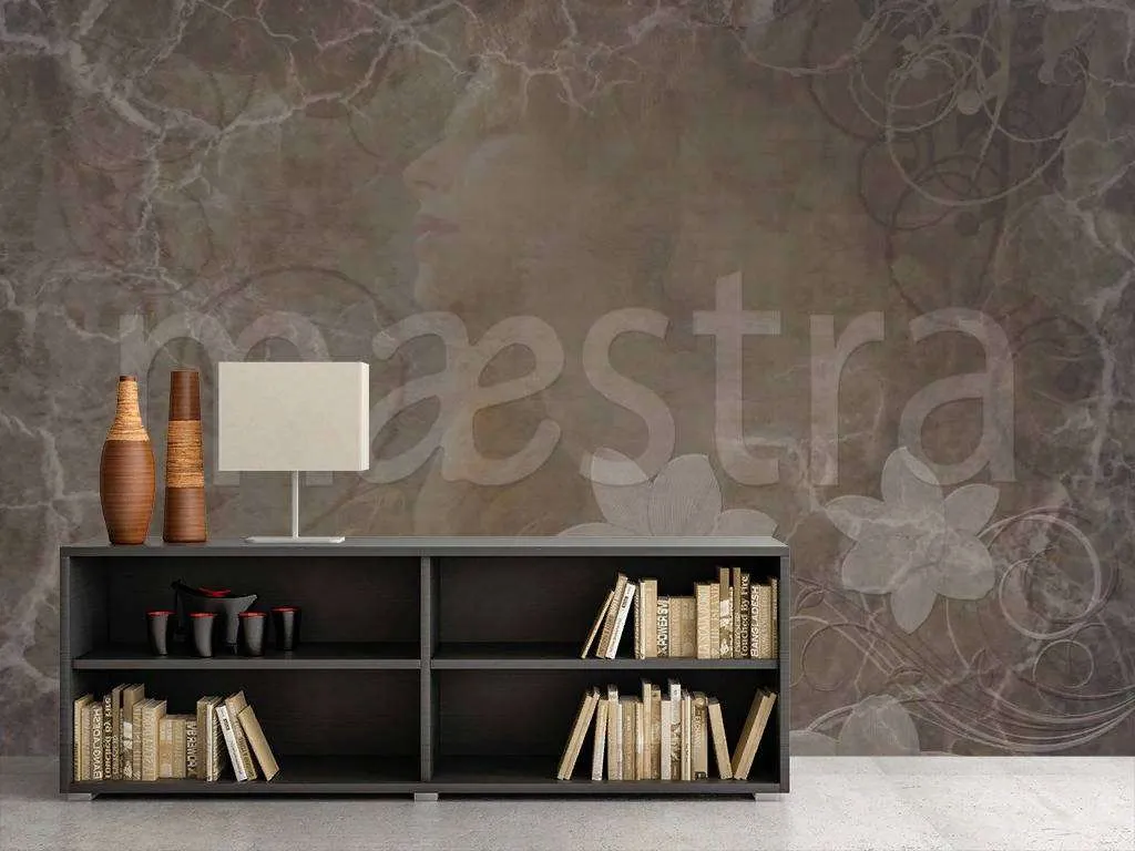 Фотообои в интерьере темный фон с цветком  7-829 фото