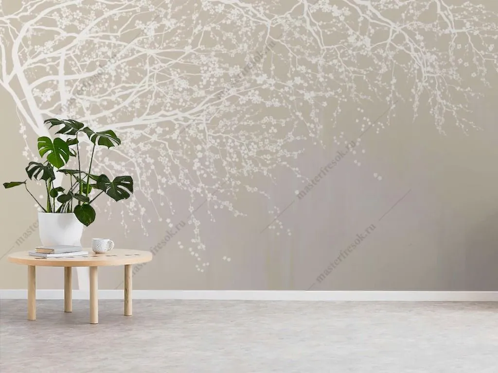 Фотообои в интерьере дерево по ветру  13-640 фото