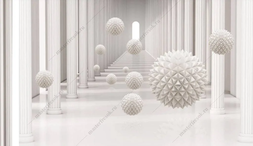 Фотообои в интерьере геометрические шары  15-821 фото