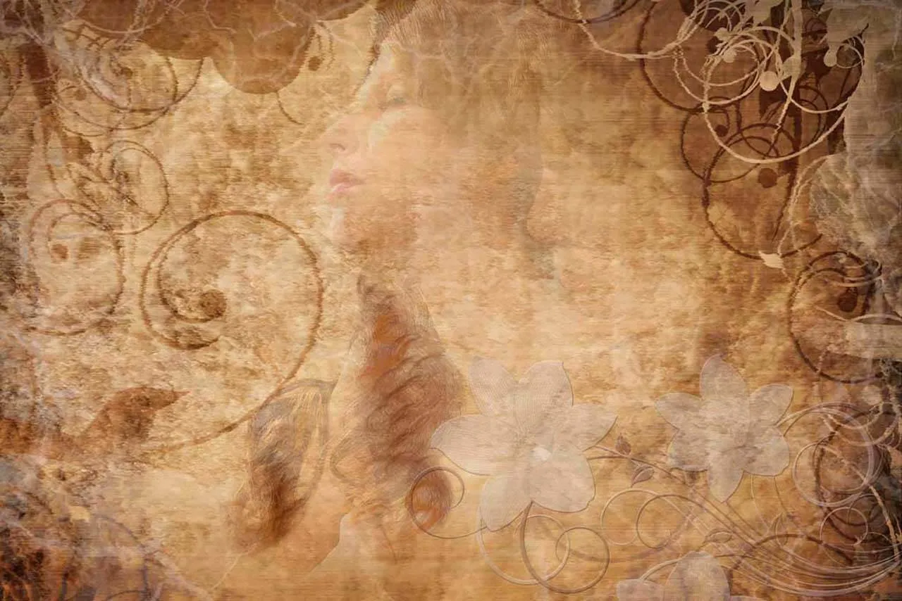 Фотообои в интерьере туман золотистый  7-828 фото