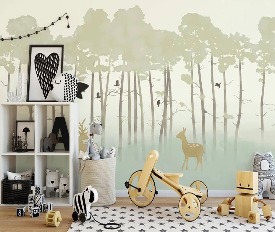 Фотообои Сказочный лес с оленями  15-293