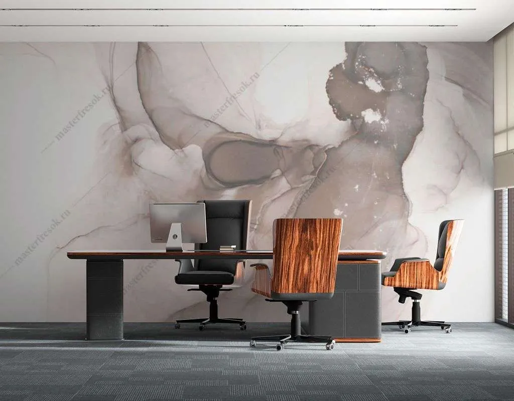 Фотообои в интерьере светлый фон флюид  9-1549 фото