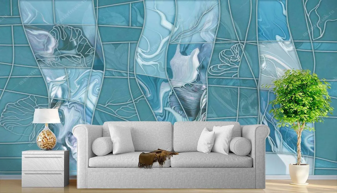 Фотообои Мятная абстракция  13-107