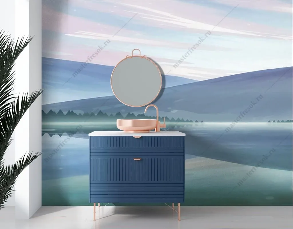 Фотообои в интерьере пейзаж минимализм  14-421 фото