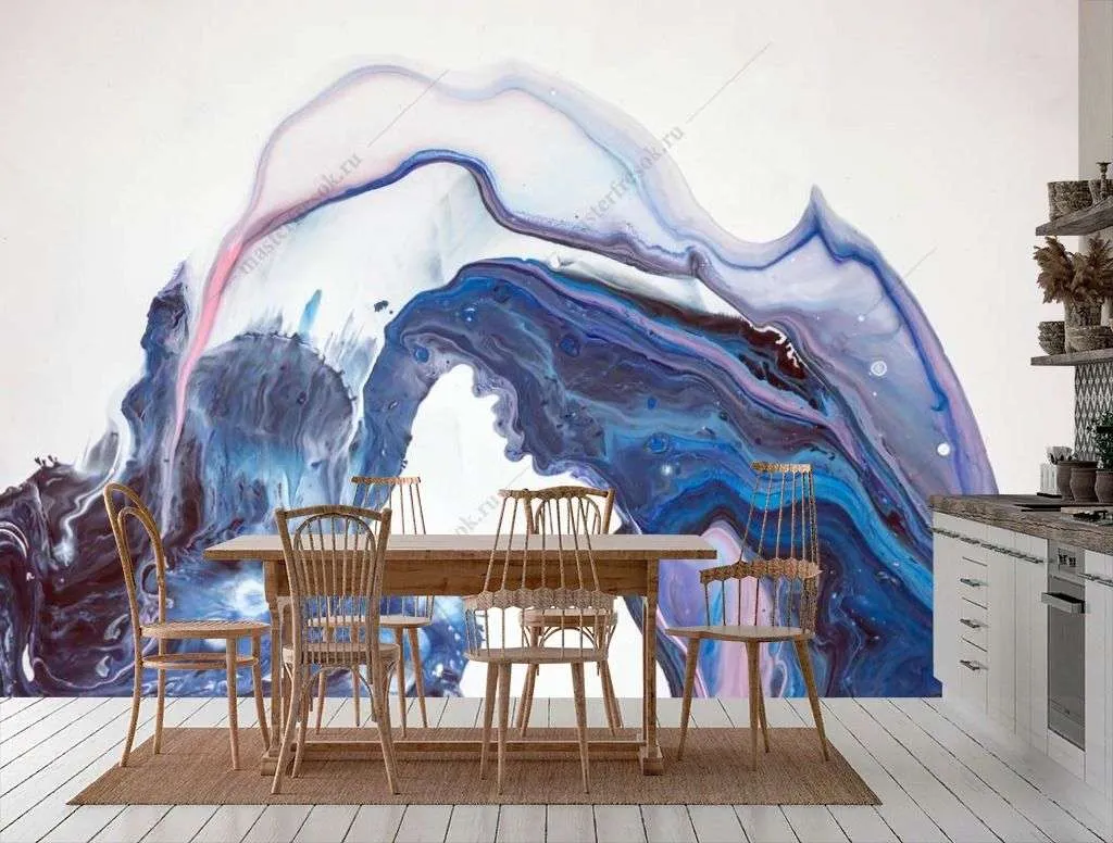 Фотообои в интерьере флюид арт волна  9-1300 фото